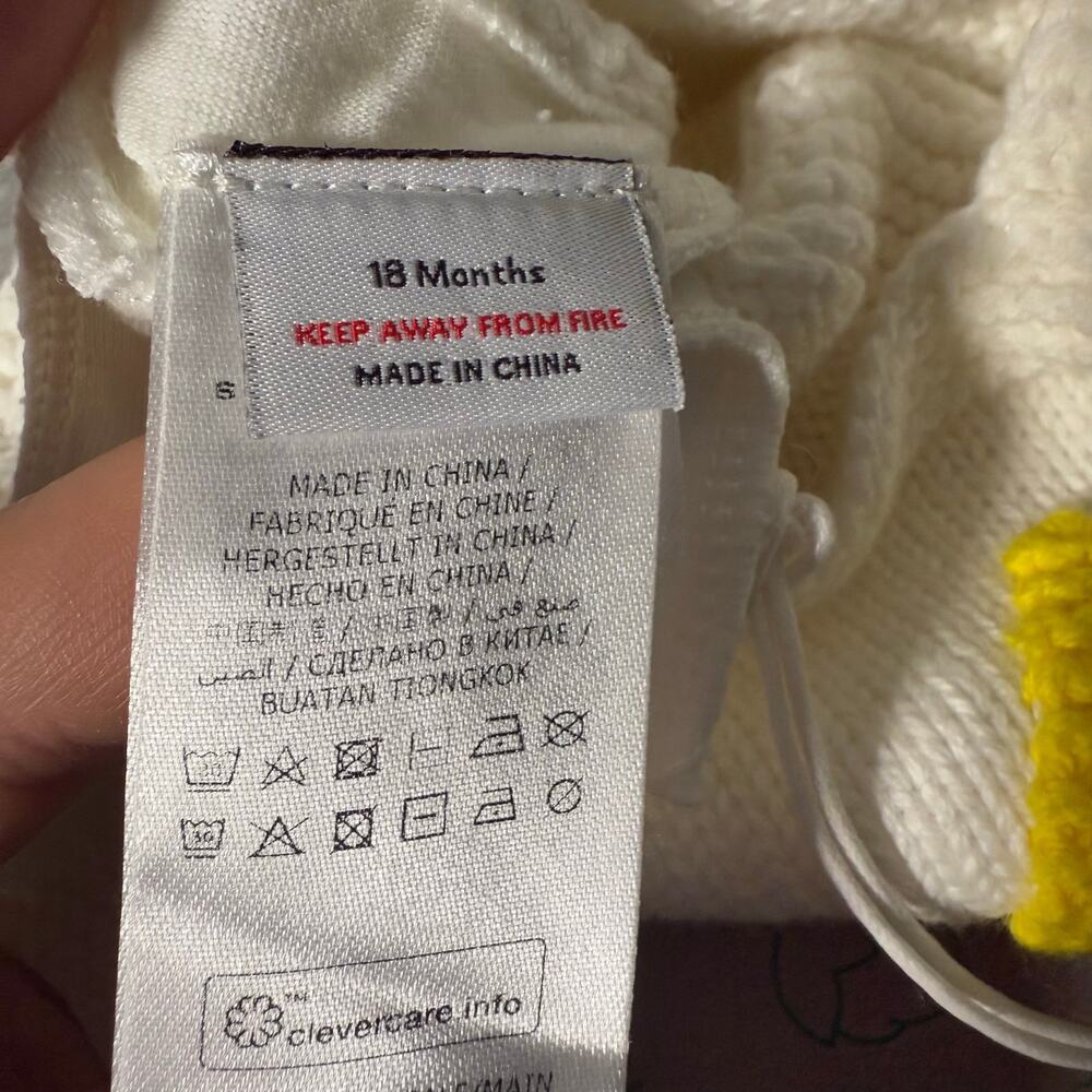 Stella McCartney Kids Cream Knit One Piece with Bunny, 18M - Picture 4 of 5